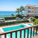 APARTMENT FOR LONG TERM RENT<br />(Torrenueva Playa)<br /><br />Rent direct from Owner this 2 bed beach apartment in the tranquil gated community of Las Gaviotas near La Cala.<br /><br />Details:<br />2 bed, 2 bath Apartment, 1st Floor <br />Urb. Las Gabiotas, Torrenueva Playa <br />Between La Cala & Miraflores/Riviera<br />First line Beach, Next to El Oceano<br />Bright & Clean with balcony terrace/sea views<br />Fully furnished & equipped<br />Swimming pool<br />Private parking space<br /><br />Price 650PCM<br />(2mths deposit)<br />Available now<br /><br />PM me Facebook.com/jemmajones.net or email: eli@si4.me